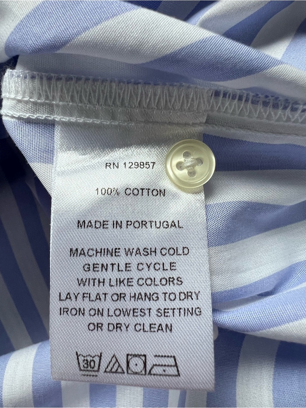 The Shirt Rochelle Behrens Drop Waist Shirtdress Blue White Stripe Size XS - Picture 11 of 13